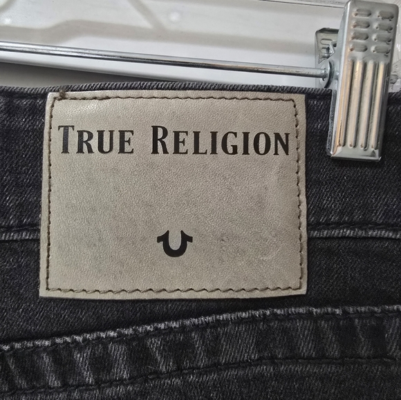True Religion FINN FRAYED SKINNY MENS JEAN Black zippers size 28 - Picture 9 of 15